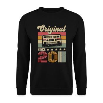 Vintage Geburtstag Original Geschenkidee 2011 - Unisex Pullover - Schwarz - Vorne - Alina (178cm) & Michal (187cm)