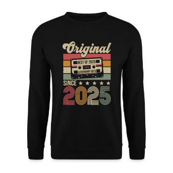 Vintage Geburtstag Original Geschenkidee 2025 - Unisex Pullover - Schwarz - Vorne - Alina (178cm) & Michal (187cm)