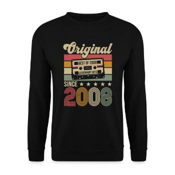 Vintage Geburtstag Original Geschenkidee 2008 - Unisex Pullover - Schwarz - Vorne - Alina (178cm) & Michal (187cm)