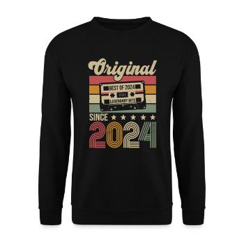 Vintage Birthday Original Gift Idea 2024 - Unisex Sweatshirt - black - Front - Alina (178cm) & Michal (187cm)