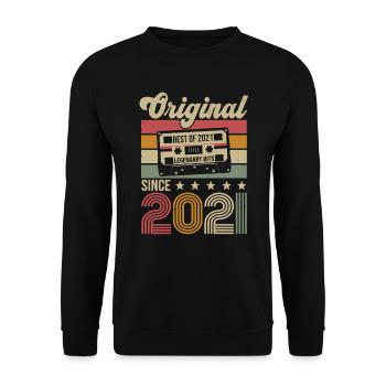 Anniversaire Vintage Idée Cadeau Original 2021 - Sweat-shirt Unisexe - noir - Devant - Alina (178cm) & Michal (187cm)