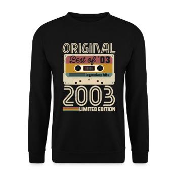 Vintage Geburtstag Original Geschenkidee 2003 - Unisex Pullover - Schwarz - Vorne - Alina (178cm) & Michal (187cm)