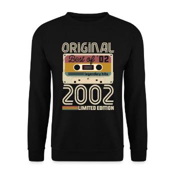 Vintage Geburtstag Original Geschenkidee 2002 - Unisex Pullover - Schwarz - Vorne - Alina (178cm) & Michal (187cm)