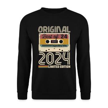 Vintage Geburtstag Original Geschenkidee 2024 - Unisex Pullover - Schwarz - Vorne - Alina (178cm) & Michal (187cm)