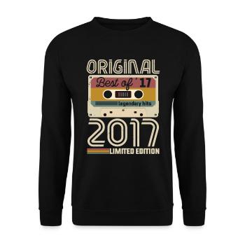 Vintage Geburtstag Original Geschenkidee 2017 - Unisex Pullover - Schwarz - Vorne - Alina (178cm) & Michal (187cm)
