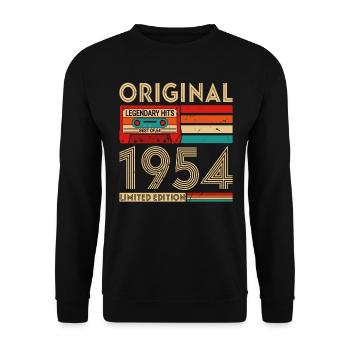 Original legendäre Hits Das Beste von 1954 - Unisex Pullover - Schwarz - Vorne - Alina (178cm) & Michal (187cm)