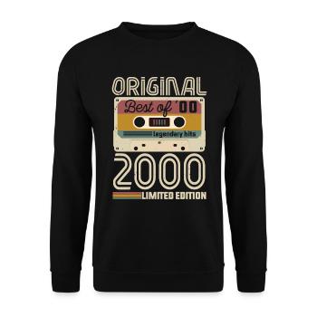 Vintage Geburtstag Original Geschenkidee 2000 - Unisex Pullover - Schwarz - Vorne - Alina (178cm) & Michal (187cm)