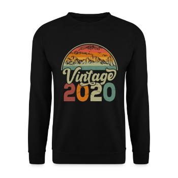 Jahrgang 2020 - Unisex Pullover - Schwarz - Vorne - Alina (178cm) & Michal (187cm)