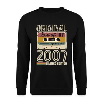 Vintage Geburtstag Original Geschenkidee 2007 - Unisex Pullover - Schwarz - Vorne - Alina (178cm) & Michal (187cm)