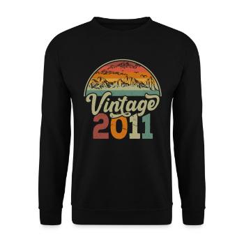 Vintage 2011 - Unisex Sweatshirt - black - Front - Alina (178cm) & Michal (187cm)