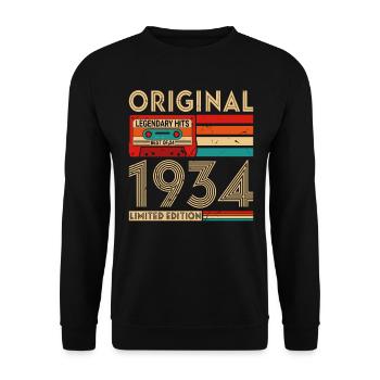 Original legendary hits Best of 1934 - Unisex Sweatshirt - black - Front - Alina (178cm) & Michal (187cm)