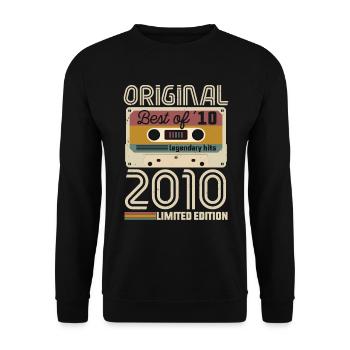 Vintage Geburtstag Original Geschenkidee 2010 - Unisex Pullover - Schwarz - Vorne - Alina (178cm) & Michal (187cm)