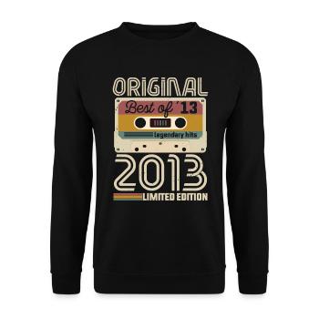 Vintage Geburtstag Original Geschenkidee 2013 - Unisex Pullover - Schwarz - Vorne - Alina (178cm) & Michal (187cm)