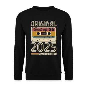 Vintage Geburtstag Original Geschenkidee 2025 - Unisex Pullover - Schwarz - Vorne - Alina (178cm) & Michal (187cm)