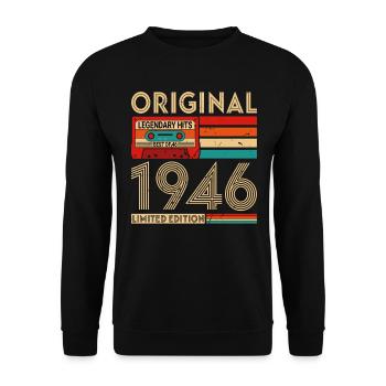 Original legendäre Hits Das Beste von 1946 - Unisex Pullover - Schwarz - Vorne - Alina (178cm) & Michal (187cm)