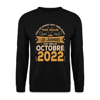 Les Légendes Sont Nées En Octobre 2022 - Sweat-shirt Unisexe - noir - Devant - Alina (178cm) & Michal (187cm)