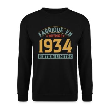 Fabriqué En Novembre 1934 Édition Limitée - Sweat-shirt Unisexe - noir - Devant - Alina (178cm) & Michal (187cm)