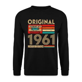 Original legendäre Hits Das Beste von 1961 - Unisex Pullover - Schwarz - Vorne - Alina (178cm) & Michal (187cm)