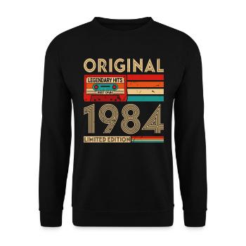 Original legendary hits Best of 1984 - Unisex Sweatshirt - black - Front - Alina (178cm) & Michal (187cm)