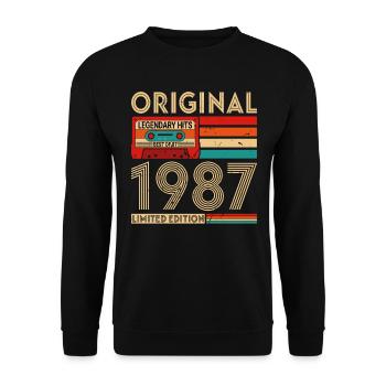 Original legendary hits Best of 1987 - Unisex Sweatshirt - black - Front - Alina (178cm) & Michal (187cm)