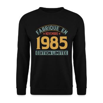 Fabriqué En Novembre 1985 Édition Limitée - Sweat-shirt Unisexe - noir - Devant - Alina (178cm) & Michal (187cm)