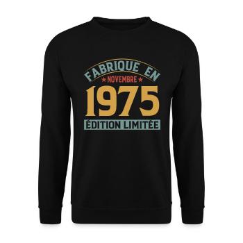 Fabriqué En Novembre 1975 Édition Limitée - Sweat-shirt Unisexe - noir - Devant - Alina (178cm) & Michal (187cm)