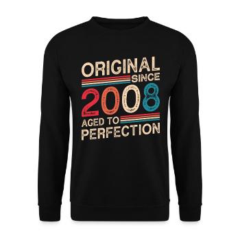 Original Depuis 2008 Vieilli À La Perfection - Sweat-shirt Unisexe - noir - Devant - Alina (178cm) & Michal (187cm)