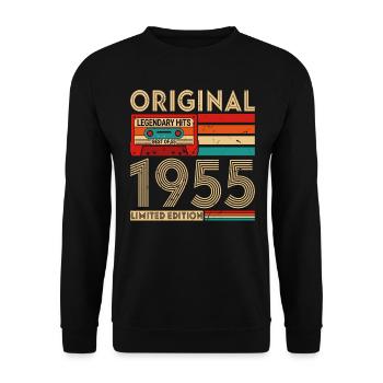Original legendäre Hits Das Beste von 1955 - Unisex Pullover - Schwarz - Vorne - Alina (178cm) & Michal (187cm)