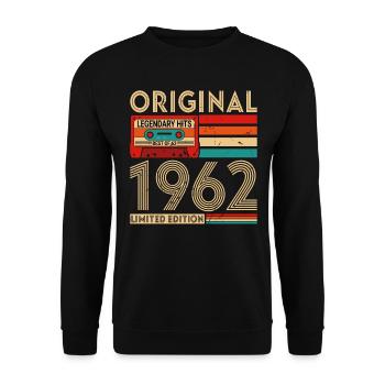 Ernte 1962 Vintage Geburtstag Retro Geschenk - Unisex Pullover - Schwarz - Vorne - Alina (178cm) & Michal (187cm)