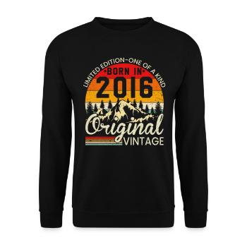 Unique En Son Genre Né En 2016 Millésime Original - Sweat-shirt Unisexe - noir - Devant - Alina (178cm) & Michal (187cm)