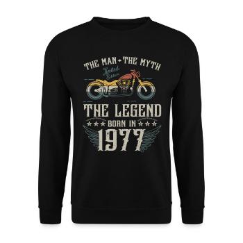L'homme Le Mythe La Légende Né En 1977 Cadeau - Sweat-shirt Unisexe - noir - Devant - Alina (178cm) & Michal (187cm)