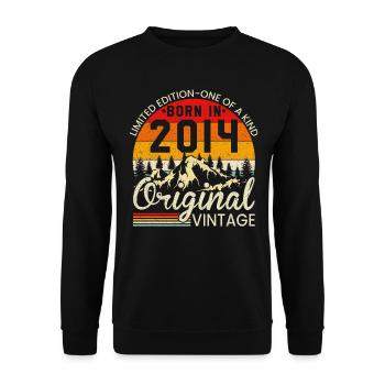 Unique En Son Genre Né En 2014 Millésime Original - Sweat-shirt Unisexe - noir - Devant - Alina (178cm) & Michal (187cm)