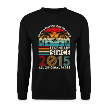Legendär seit 2015 alle Originalteile - Unisex Pullover - Schwarz - Vorne - Alina (178cm) & Michal (187cm)