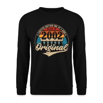 Vintage Geburtstag Geschenkidee Original 2002 - Unisex Pullover - Schwarz - Vorne - Alina (178cm) & Michal (187cm)