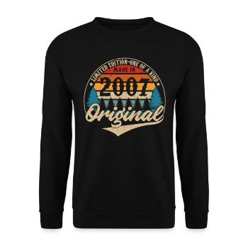 Original Vintage Geburtstag Geschenkidee 2007 - Unisex Pullover - Schwarz - Vorne - Alina (178cm) & Michal (187cm)