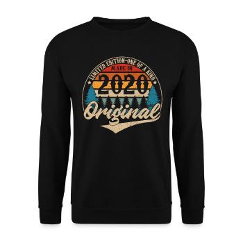 Original Vintage Geburtstag Geschenkidee 2020 - Unisex Pullover - Schwarz - Vorne - Alina (178cm) & Michal (187cm)
