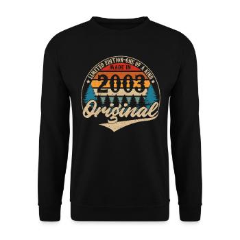 Vintage Geburtstag Geschenkidee Original 2003 - Unisex Pullover - Schwarz - Vorne - Alina (178cm) & Michal (187cm)