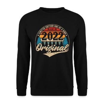 Original Vintage Geburtstag Geschenkidee 2022 - Unisex Pullover - Schwarz - Vorne - Alina (178cm) & Michal (187cm)