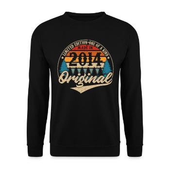 Original Vintage Geburtstag Geschenkidee 2014 - Unisex Pullover - Schwarz - Vorne - Alina (178cm) & Michal (187cm)