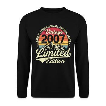 Jubiläum 2007 Jahrgang Jahrgang 2007 Jahrgang Bester Jahrgang - Unisex Pullover - Schwarz - Vorne - Alina (178cm) & Michal (187cm)