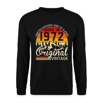 Ein Unikat Jahrgang 1972 Original Jahrgang - Unisex Pullover - Schwarz - Vorne - Alina (178cm) & Michal (187cm)
