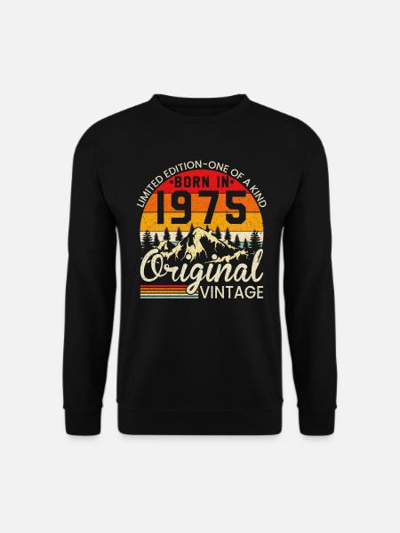Einzigartig in seiner Art geboren 1975 Original vintage - Unisex Pullover - Schwarz