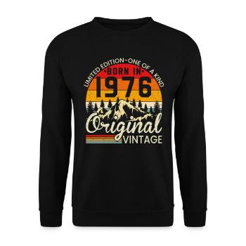 Unique En Son Genre Né En 1976 Millésime Original - Sweat-shirt Unisexe - noir - Devant - Alina (178cm) & Michal (187cm)