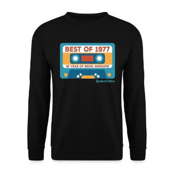 1977 Vintage Vintage Retro Cadeau D’anniversaire - Sweat-shirt Unisexe - noir - Devant - Alina (178cm) & Michal (187cm)