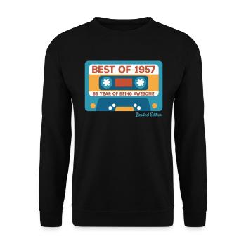1957 Vintage Vintage Retro Cadeau D’anniversaire - Sweat-shirt Unisexe - noir - Devant - Alina (178cm) & Michal (187cm)