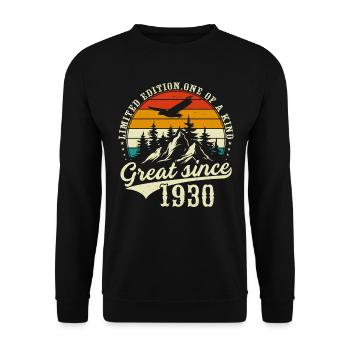 One of a kind since 1930 - Unisex Sweatshirt - black - Front - Alina (178cm) & Michal (187cm)