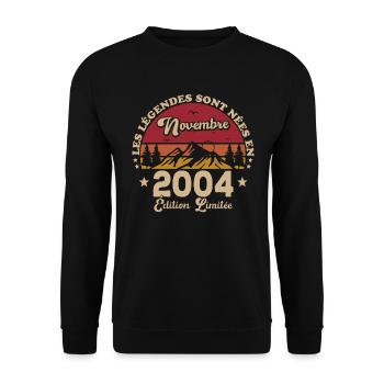 Les Légendes Sont Nées En Novembre 2004 - Sweat-shirt Unisexe - noir - Devant - Alina (178cm) & Michal (187cm)