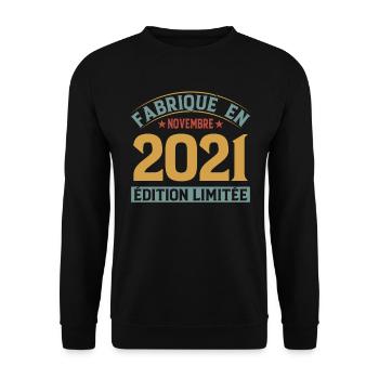 Fabriqué En Novembre 2021 Édition Limitée - Sweat-shirt Unisexe - noir - Devant - Alina (178cm) & Michal (187cm)