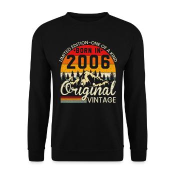 Unique in its kind born in 2006 Original vintage - Unisex Sweatshirt - black - Front - Alina (178cm) & Michal (187cm)