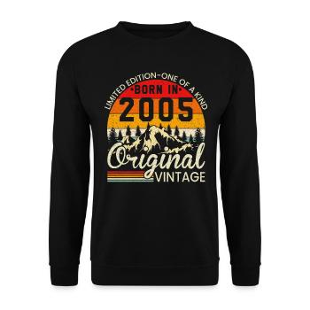 Einzigartig in seiner Art, geboren im Jahr 2005 Original Jahrgang - Unisex Pullover - Schwarz - Vorne - Alina (178cm) & Michal (187cm)